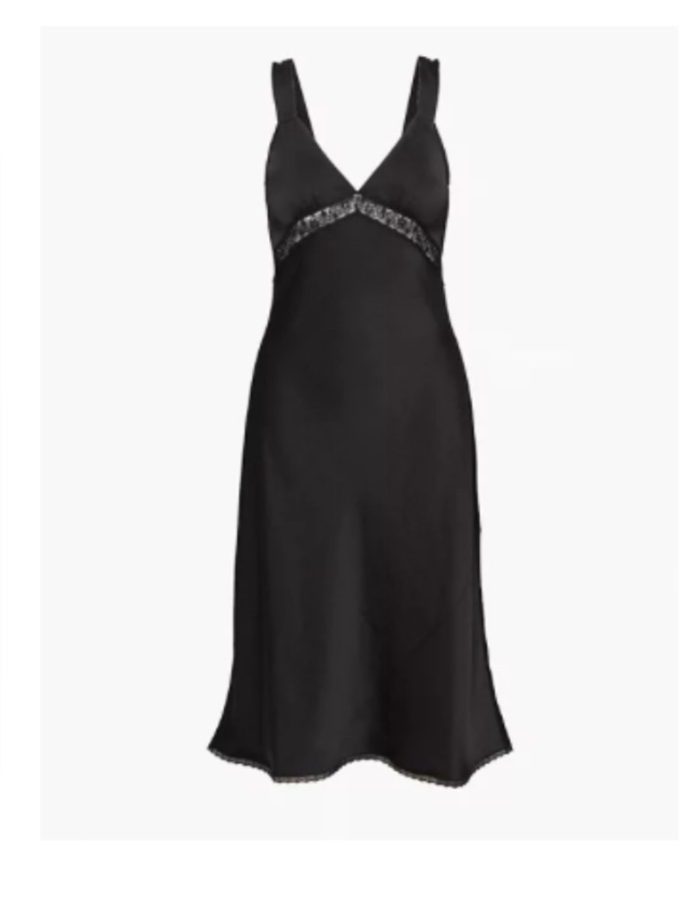 Aritzia Wilfred Black Lace-Trim Satin Slip